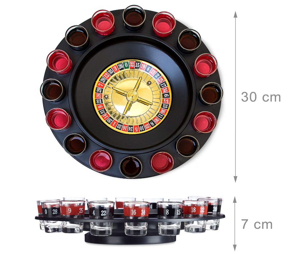 Roulette Shot Drinking Game – 16-Piece Shot Glass Set