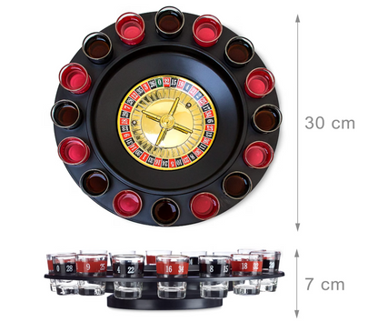 Roulette Shot Drinking Game – 16-Piece Shot Glass Set